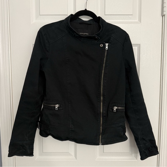Banana Republic Women’s Moto Black Lightweight Jacket - Picture 2 of 4